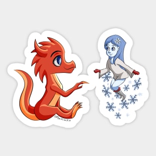 Fire and Ice - Friendship and Fantasy Sticker